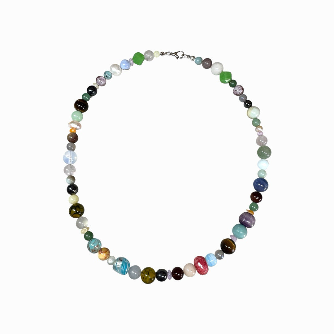 Glass and stone necklace